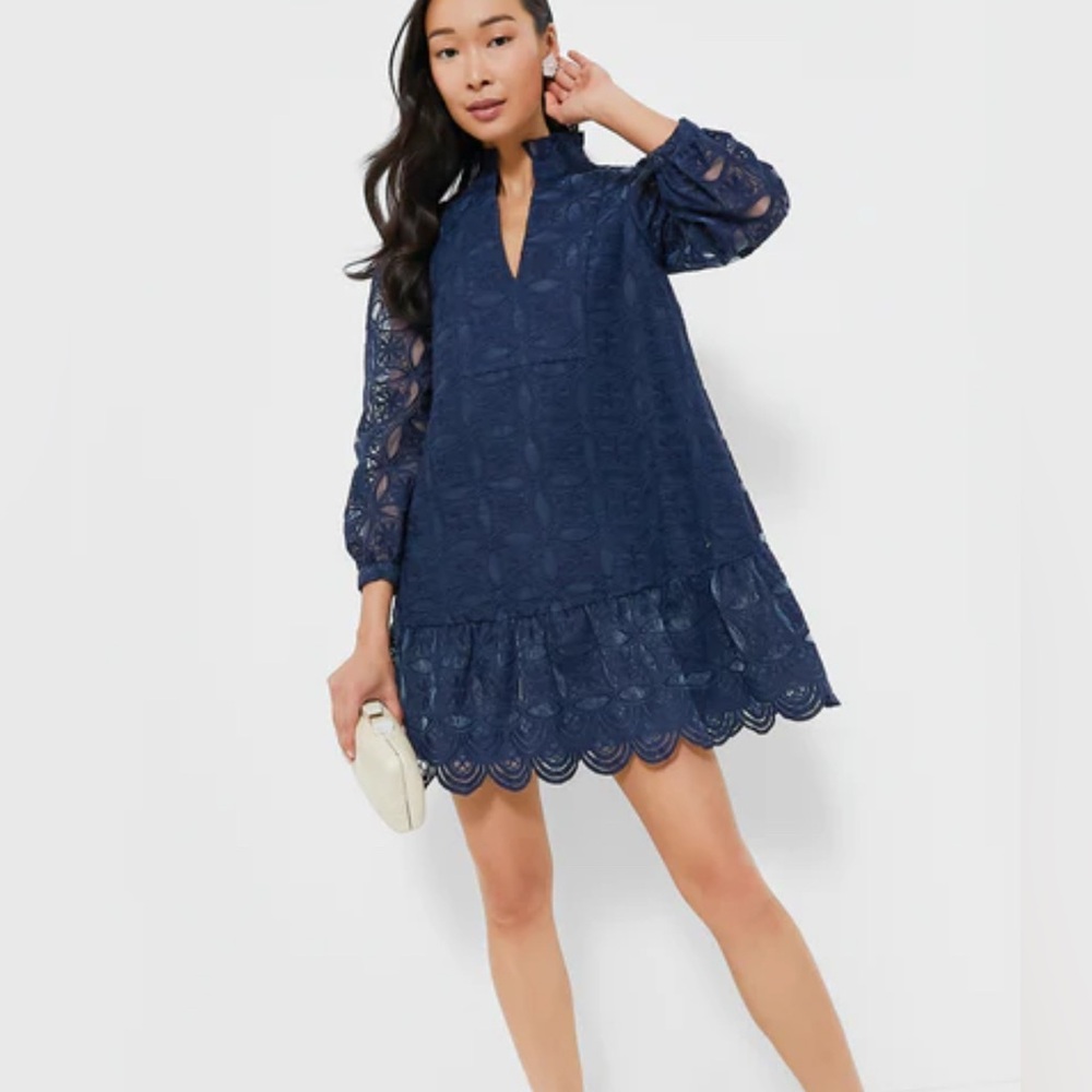 Tuckernuck Navy Organza Palmerston Dress